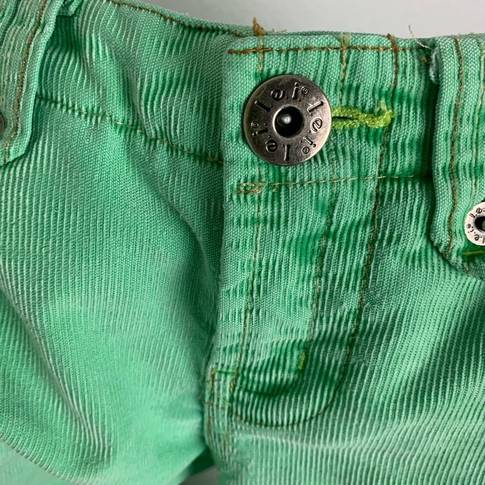 RARE Vintage LEI Originals sea-foam green corduroy Flare Jeans Sz 3 juniors boho - Picture 8 of 12